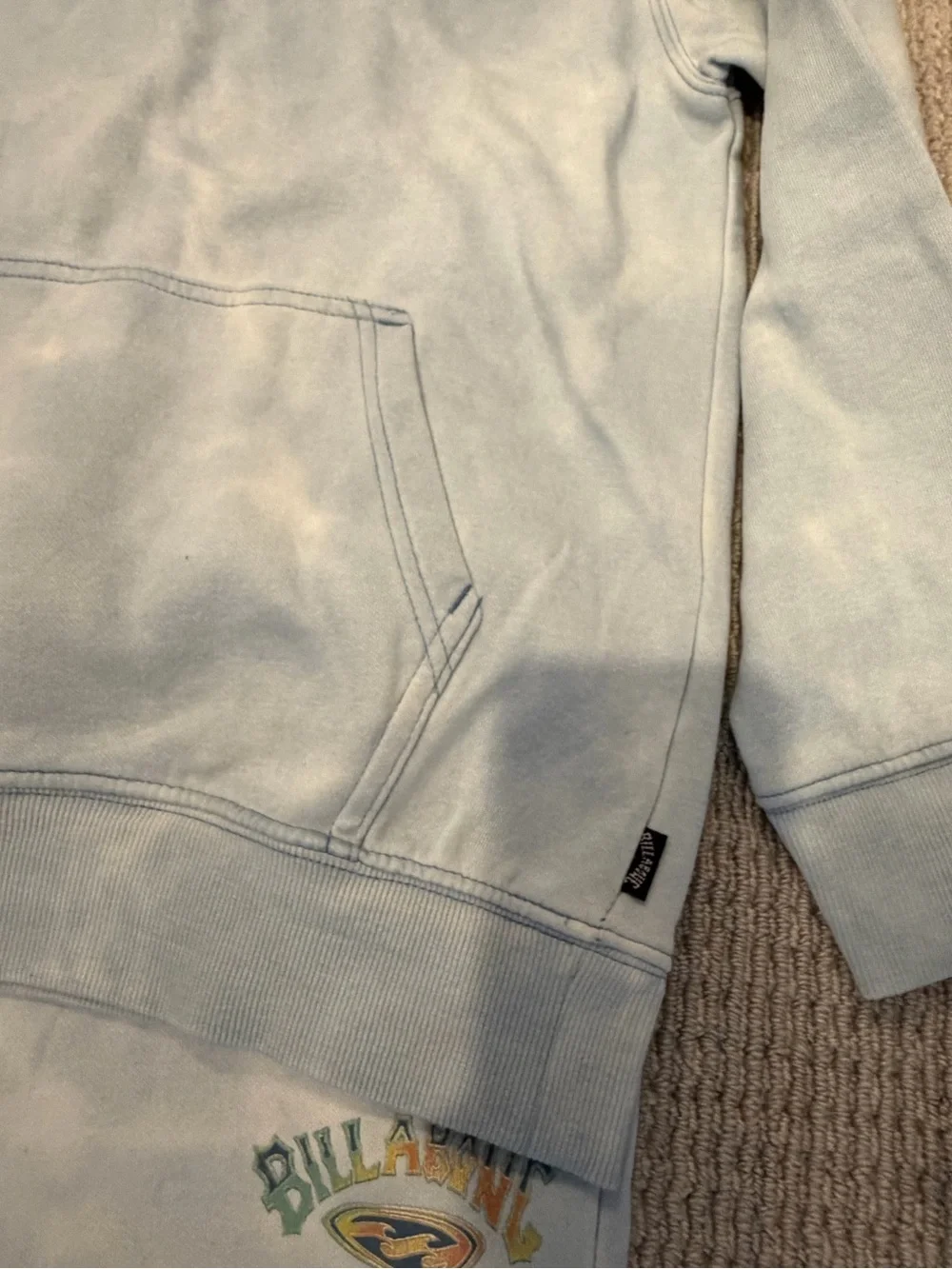 Billabong Light Blue & White Tie-Dye Hoodie & Jogger Set